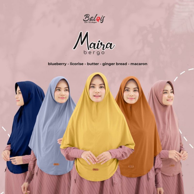 Bergo Syar'i Hijab Hijab Jumbo Instant Syar'i Maira ORI Balqis hijab