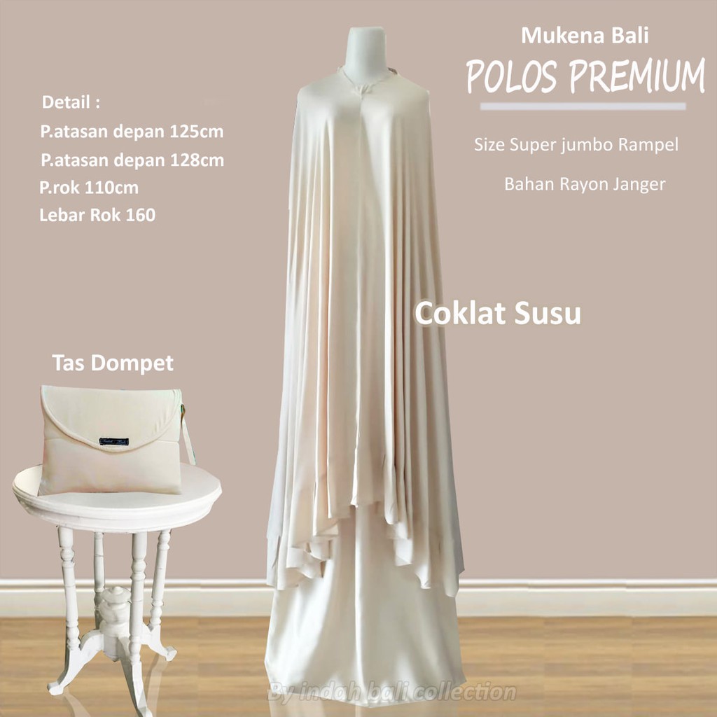 Mukena Rayon Polos Coklat Susu