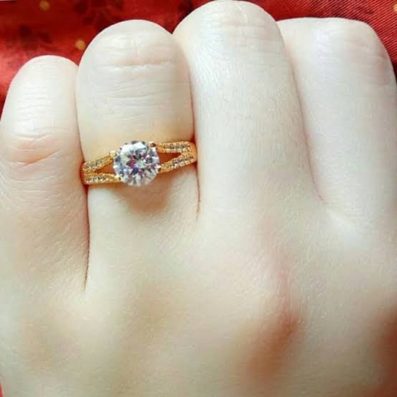 cincin XUPING wanita TERBARU motif permata satu kekinian