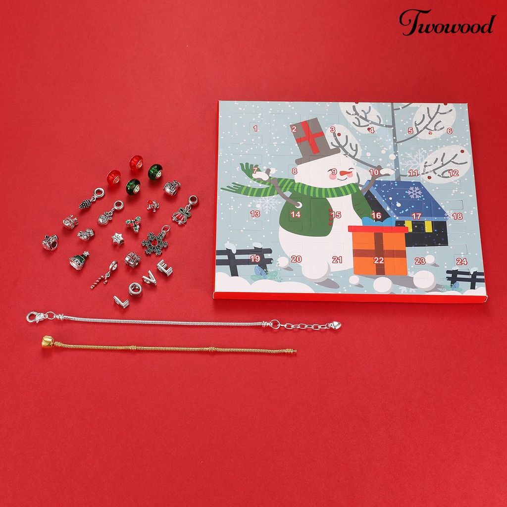 1 Set Kotak Kalender Advent Natal Bahan Alloy Gaya Klasik Untuk Anak Perempuan