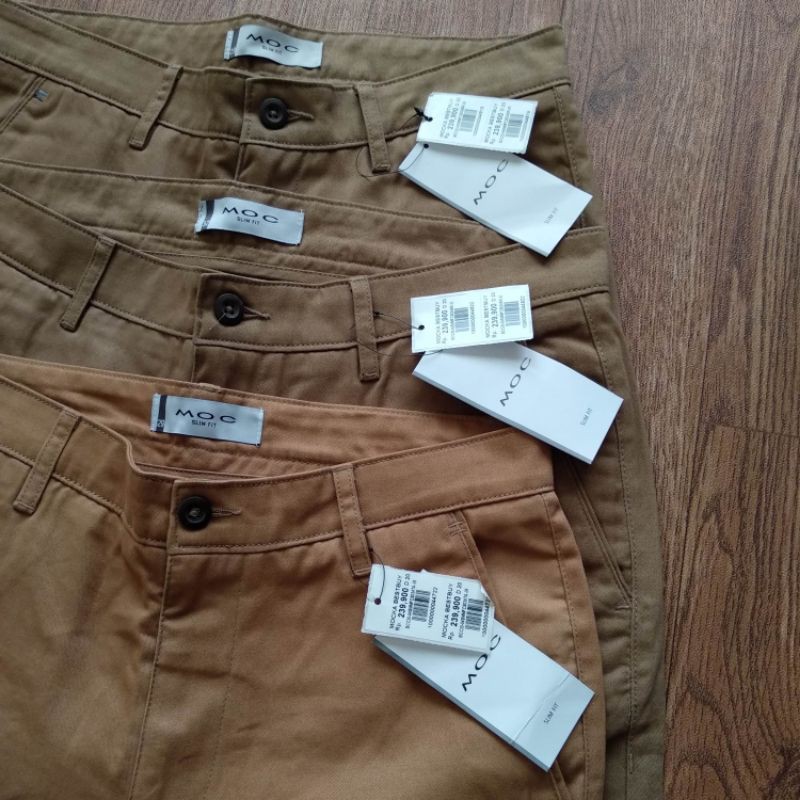 Celana chino merk MOC reguler & slimfit 100% original
