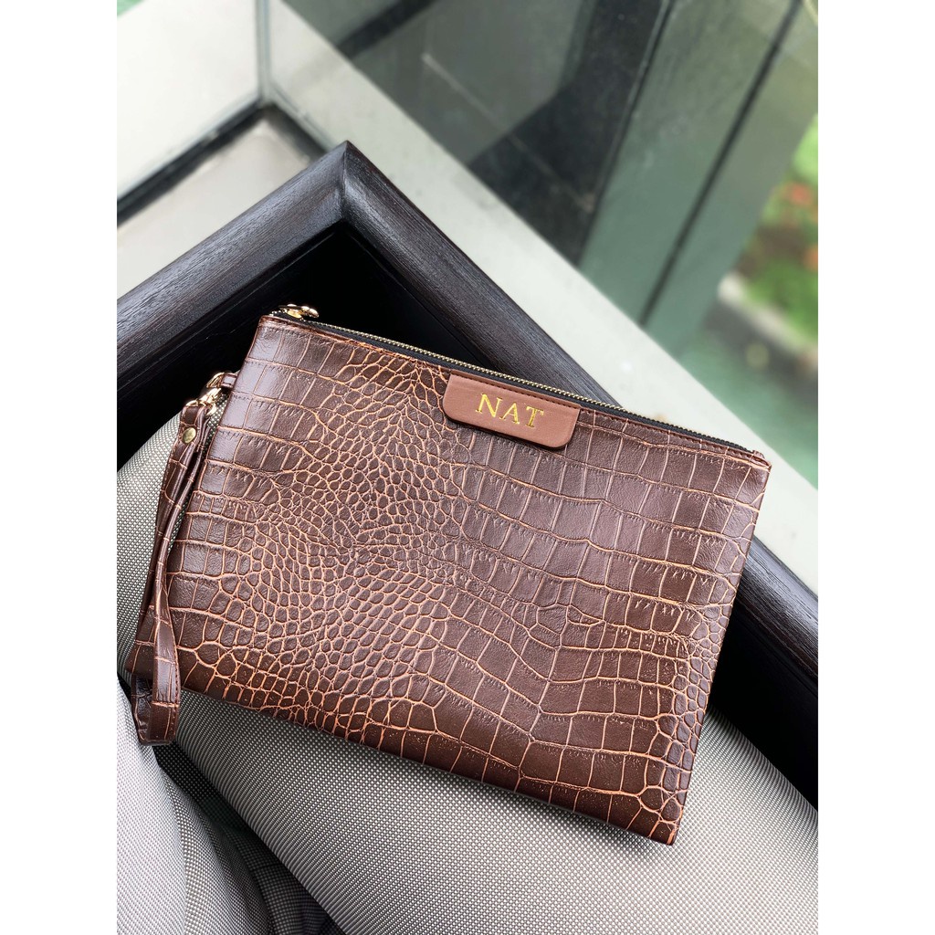 Nonataliashop - Snakeskin Initial Clutch (Free Inisial 2 Huruf)