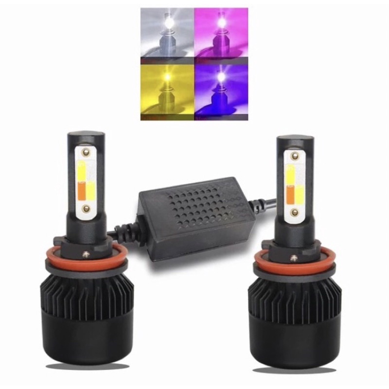 Lampu Led Mobil Foglamp Led Mobil H8 H9 H11 4 Warna Fitur Kedip