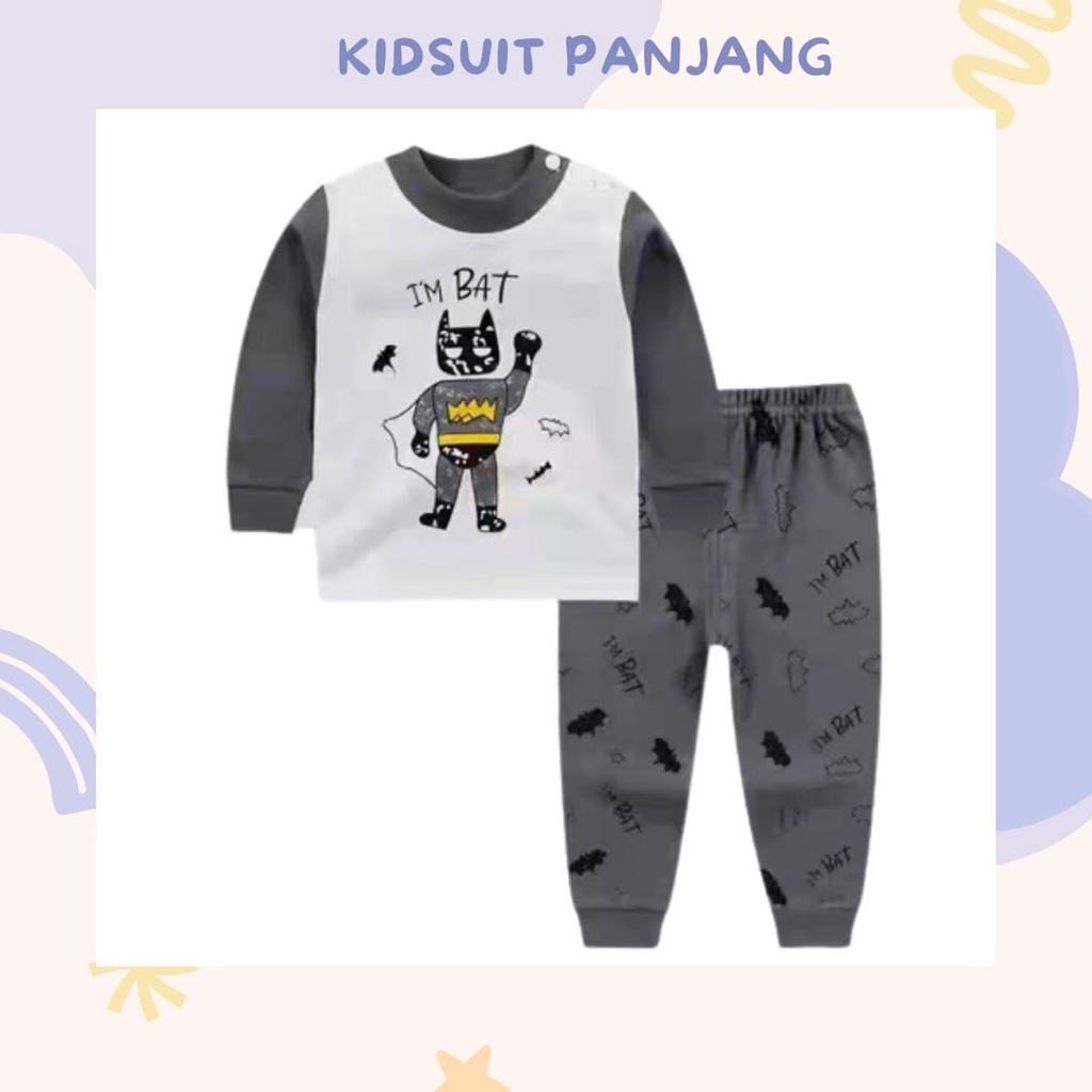 HappyOliver KIDS SUIT PANJANG H5 Setelan Anak Bahan Kaos Lengan Berkualitas Import cewek cowok NEW6