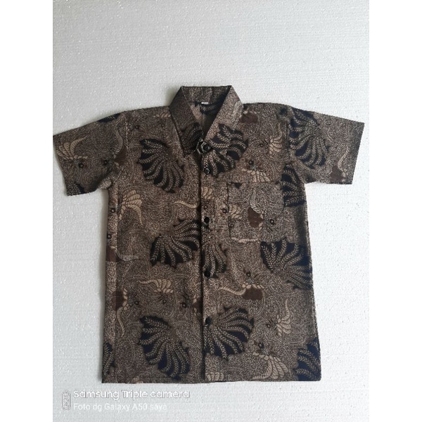KEMEJA BATIK ANAK,BATIK ANAK.KIDS BATIK.BATIK REMAJA ABG-KERANG COKLAT ANAK
