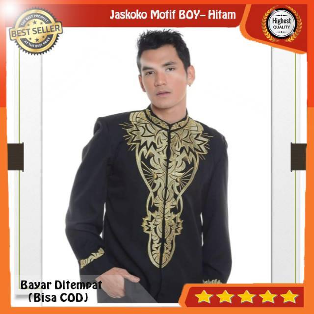 Jas Koko, Jas Koko Bordir, Jas Koko Modern, Jas Koko Polos, Jaskoko Motif Boy - Hitam Gold