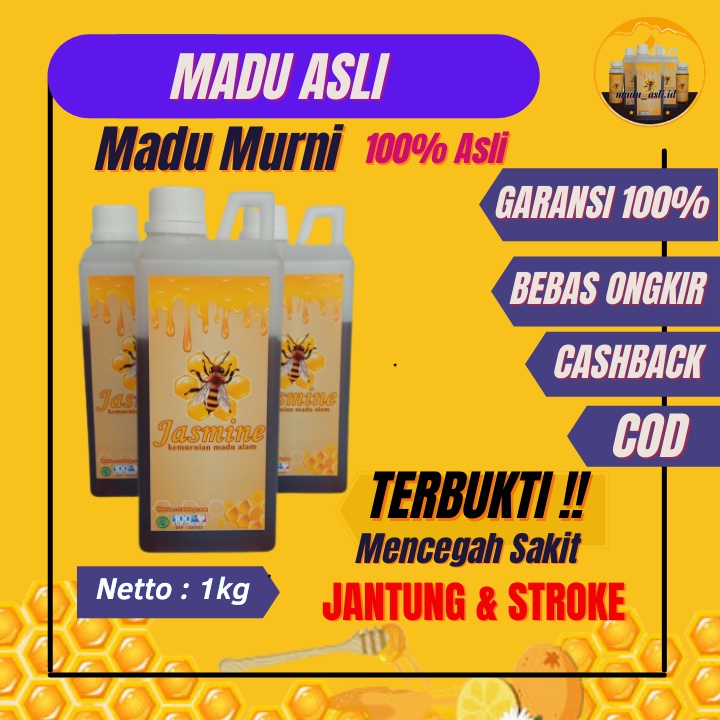 

Madu Asli Madu Murni Asli 100% Tanpa Campuran Obat Sakit Jantung Dan Stroke Mencegah Kanker Madu Honey Hutan Nusantara Asli Sumbawa Madu Jasmin Multiflora Asli Dari Sarang Madu Herbal Untuk Lambung Berat 1kg / Label Mengobati luka MS02