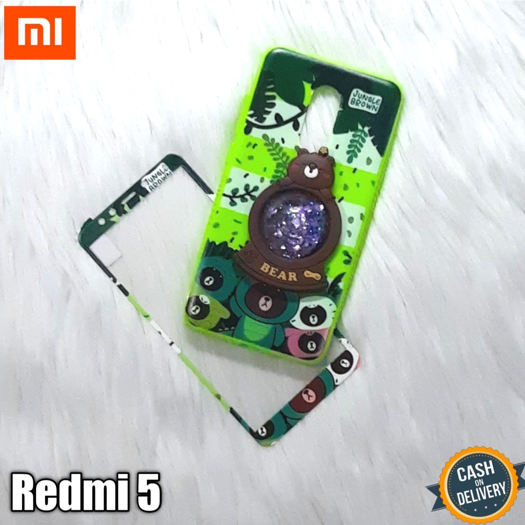 Case Hp Xiaomi Redmi 5 Softcase 360 Water Timbul + Tempered Glass