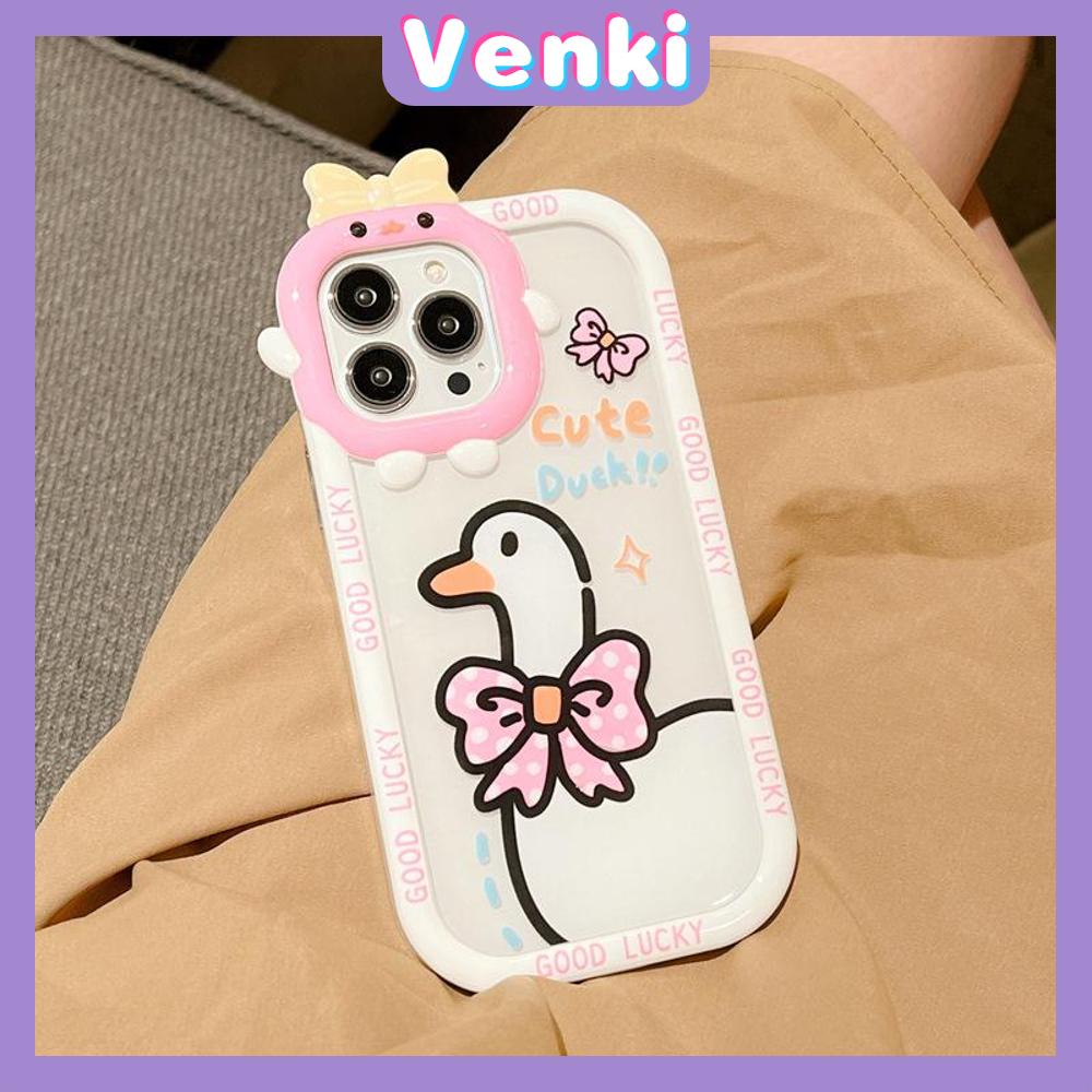 iPhone Case Silicone Soft Case Clear Case Airbag Shockproof Protection Camera Smooth Feel Cartoon Duck Cute Compatible For iPhone 11 Pro Max 13 Pro Max 12 Pro Max 7Plus xr XS Max