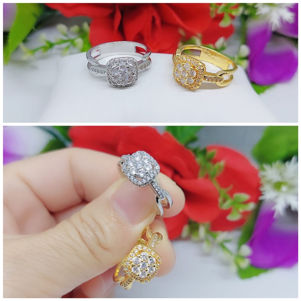 Cincin Xuping mata full lapis emas perhiasan wanita 0114-0118