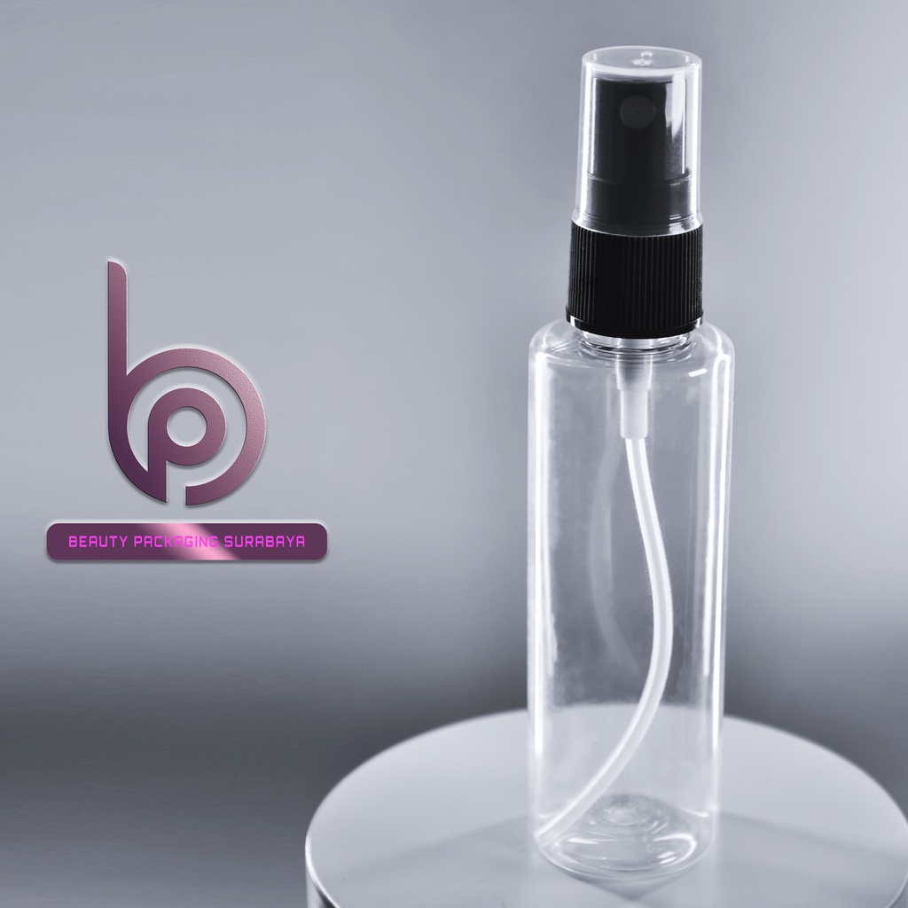 Botol Plastik PET 60ml RF Bening Tutup Spray