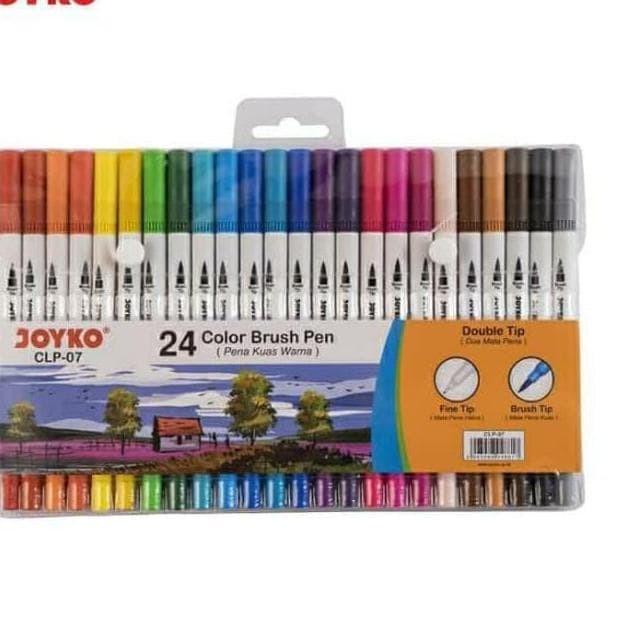 

Top Sale Joyko Color Brush Pen double tip Set (24-warna) CLP-07