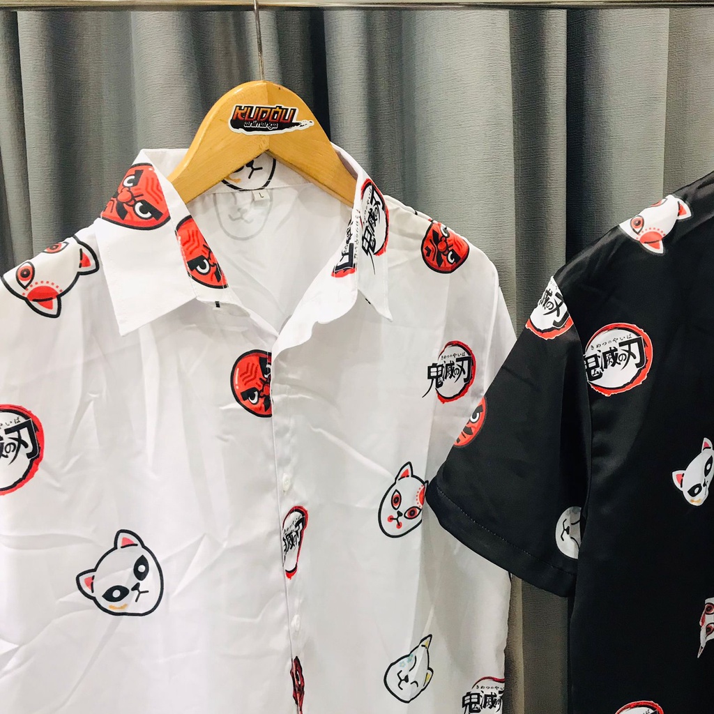 Kemeja Demon Slayer Mask Anime Manga Kimetsu No Yaiba Premium Unisex