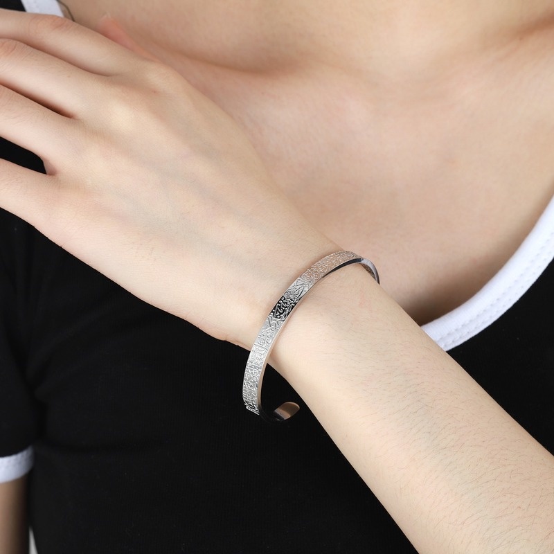 Gelang Bangle Bahan Stainless Steel Warna Emas Untuk Pria Dan Wanita