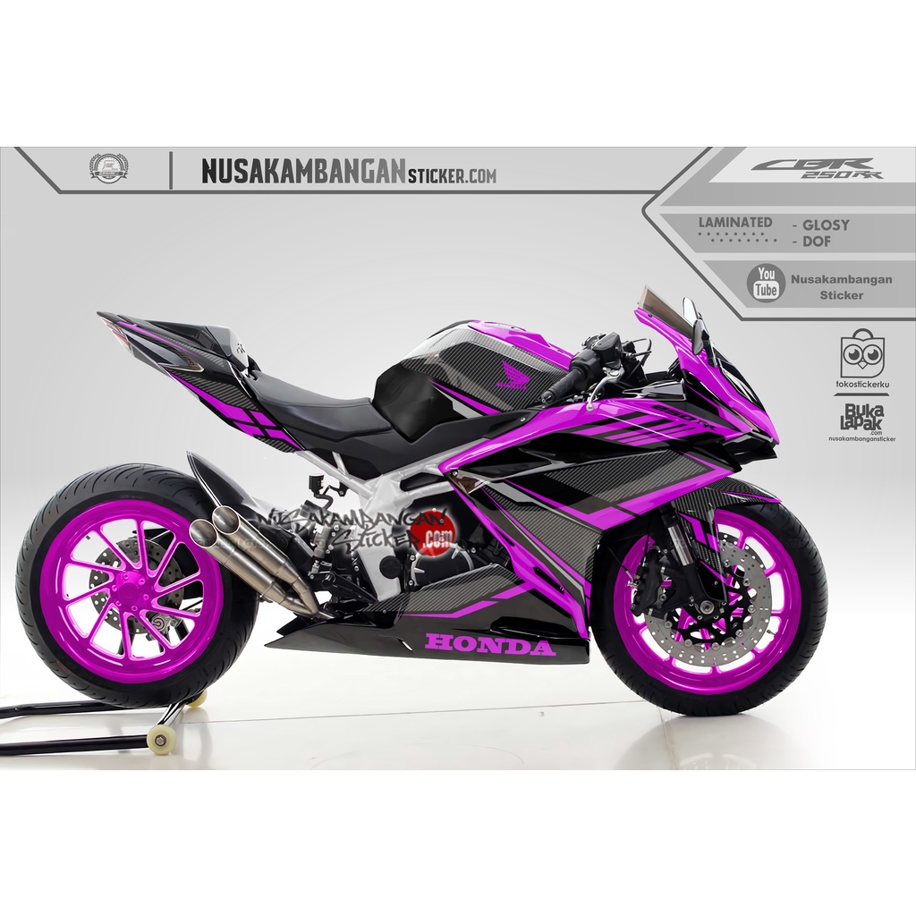 Decal Stiker Motor Honda CBR 250 RR Full Body Carbon Pink Magenta Grafis Racing Team Sticker Variasi