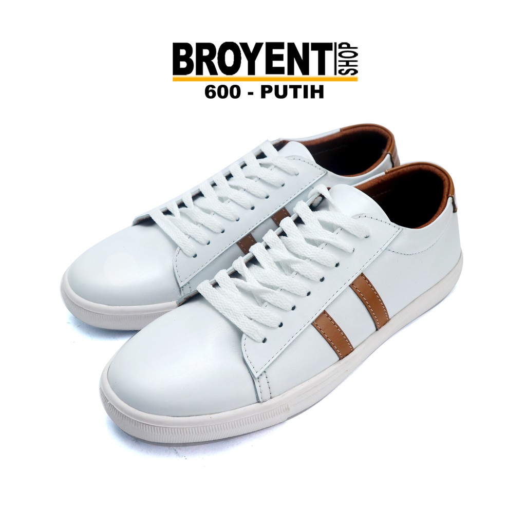 Sepatu Sneakers Casual Kulit putih asli 600