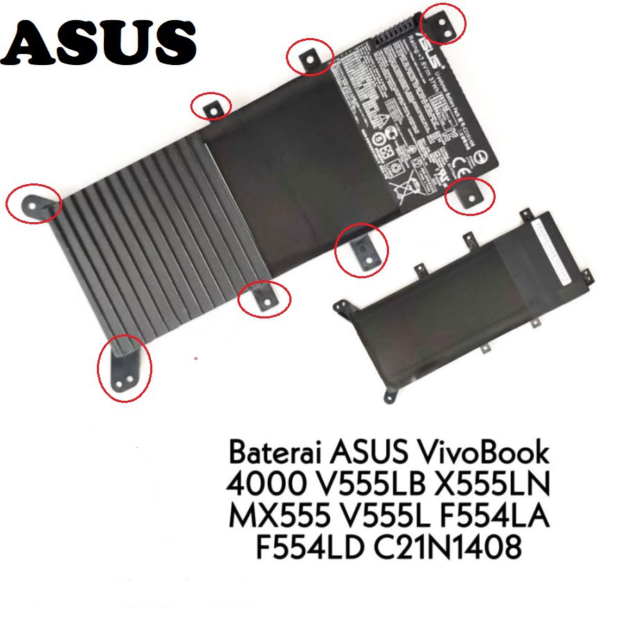 BATERAI BATTERY BATRE BATERE LAPTOP ASUS VIVOBOOK 4000 MX555 X555LN C21N1408 ORIGINAL BARU NEW
