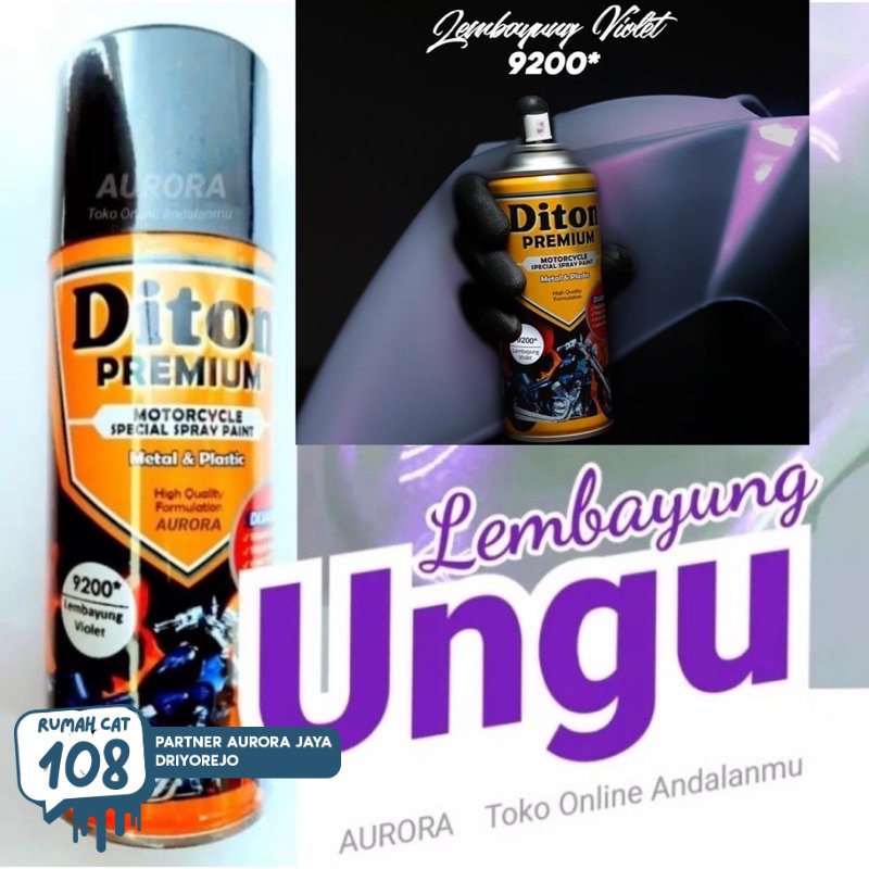 Pilox Diton Premium Lembayung Violet 9200 Cat Ungu Putih 400ml Pilok Pylox