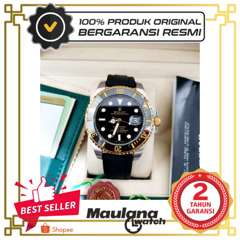 JAM TANGAN PRIA WANITA | RANTAI | KULIT | KARET | MURAH | pria - rolex submariner super automatic st