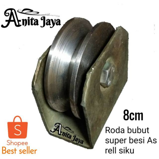 Jual Roda Bubut Besi As Roda Pintu Gerbang Ukuran Cm Rell Siku Roda