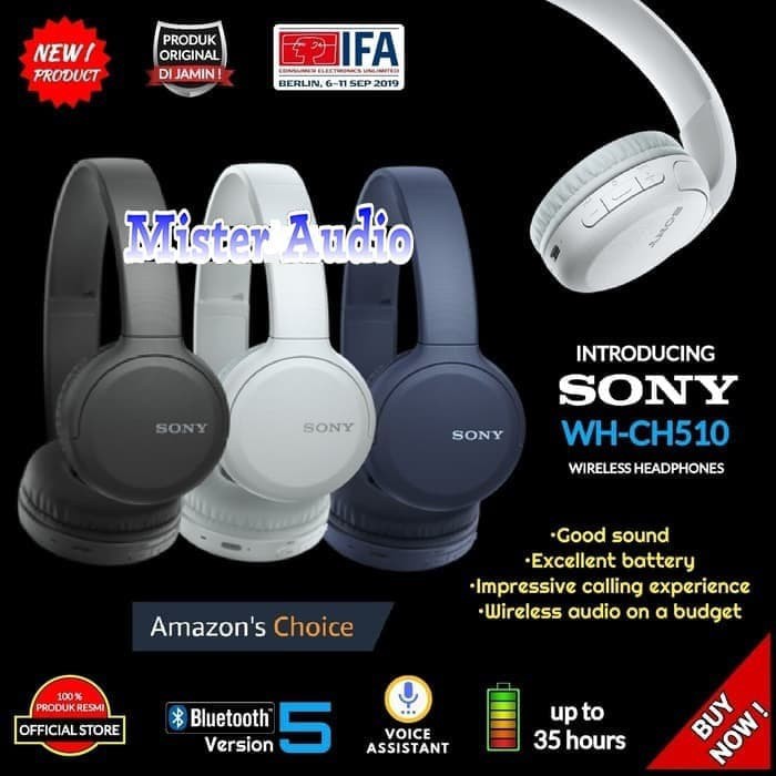 Sony WH CH510 / WH CH 510 Wireless On-Ear Headphones Original – Shop ...