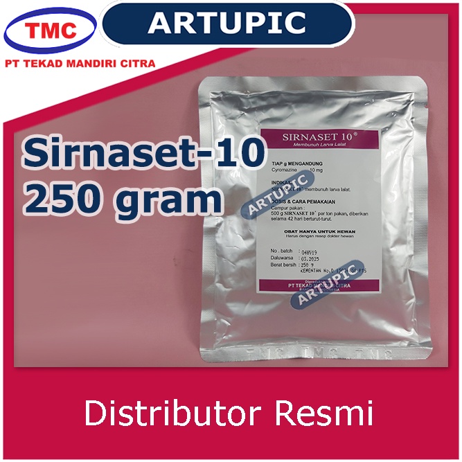 Sirnaset-10 250 gram Obat Larva Lalat Kandang Ayam Unggas Sapi Kambing Domba DLL Cyromazine Obat bunuh anti lalat larva