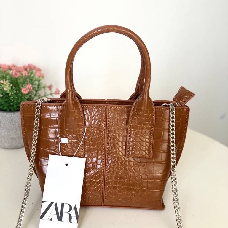 TAS WANITA Z315 Z*RA CROCO EFFECT SLINGBAG PREMIUM IMPORT