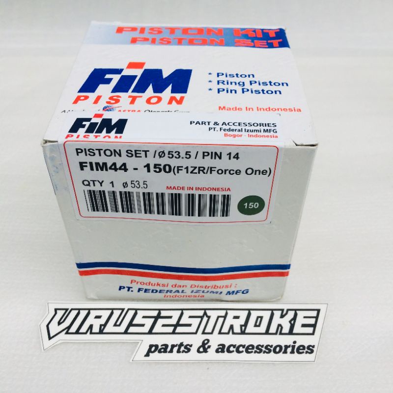 Piston Seher Seker Kit Set F1ZR FIZR F1Z FIZ R Force 1 F1 Over Size OS 125 150 400 Federal Izumi FIM-150