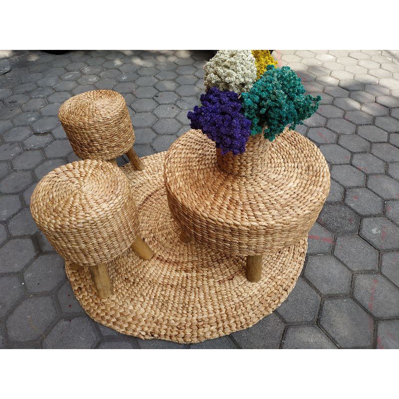 Stool Enceng Gondok / Stol / Kursi / Meja / Stol Enceng