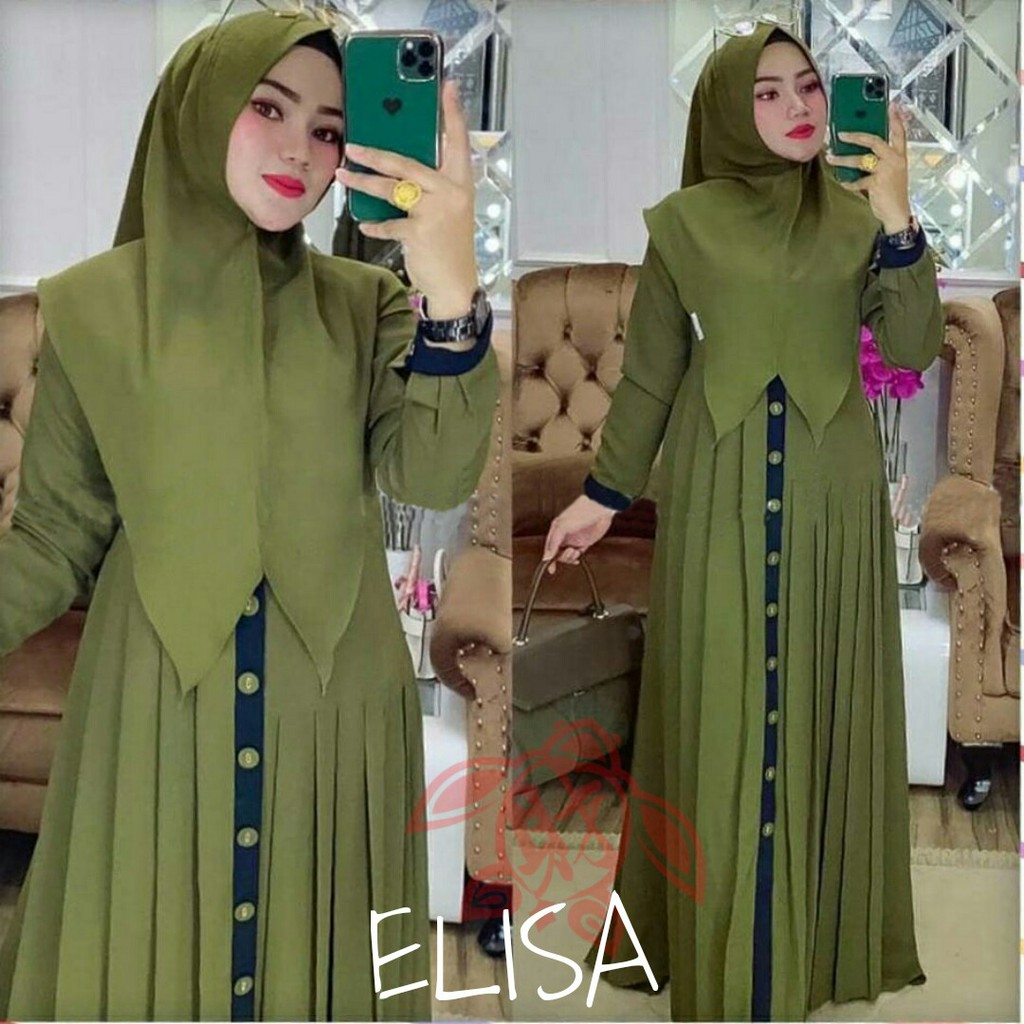 COD ✔ SYARI JUMBO ELIZA mF / BUSANA GAMIS ELISA BERGO BEST SELLER !! / MAXI ELISA LD110cm