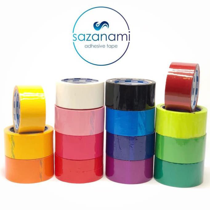 

HOT SALE|BEST SALLER LAKBAN WARNA 2" X 50M SAZANAMI PLASTIK WARNA WARNI - pink tua