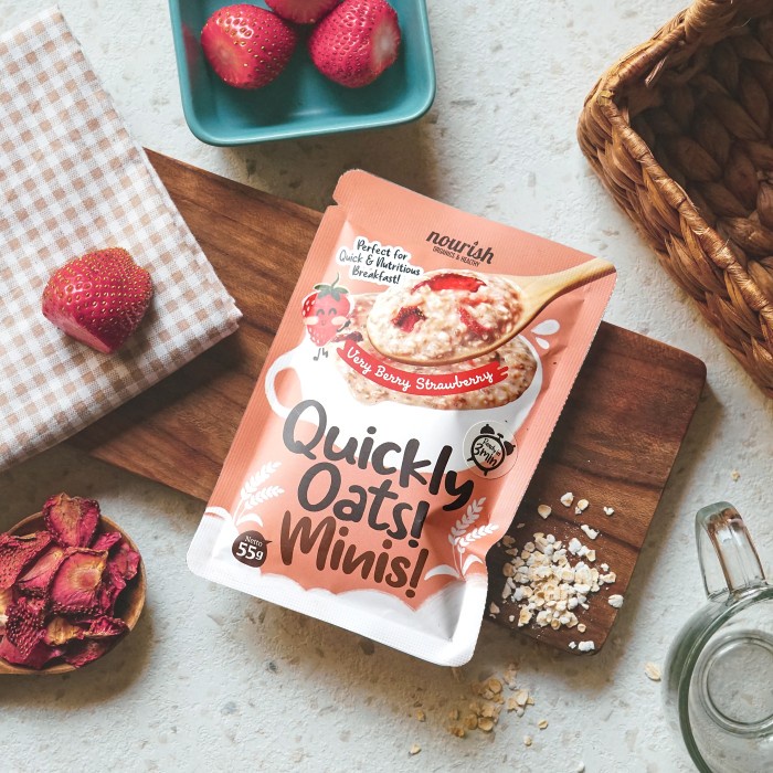 

Quickly Oats! Minis! Instant Oatmeal Very Berry Strawberry Sachet 55gr