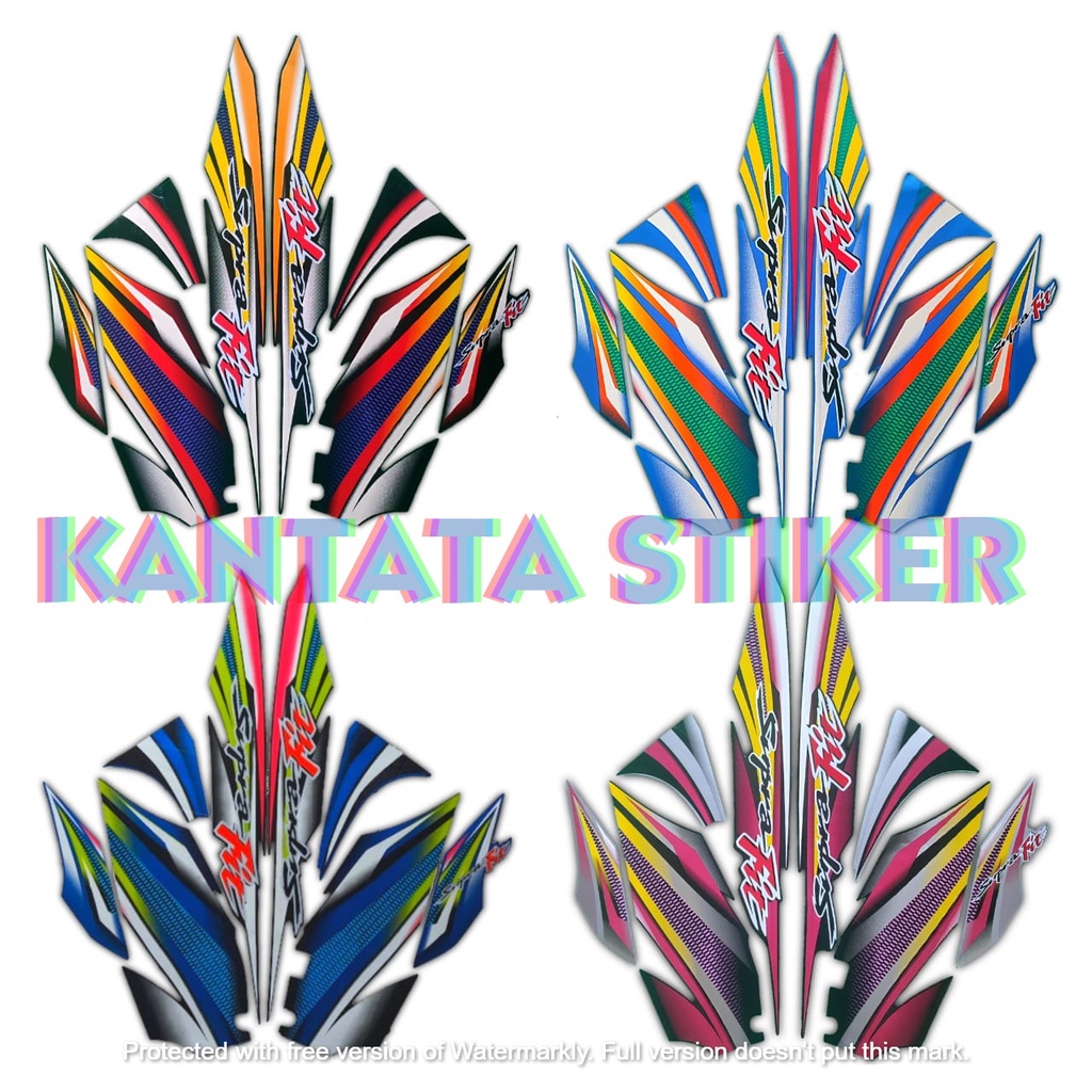 Stiker Striping Lis Body Motor Supra Fit 2004 Full Set