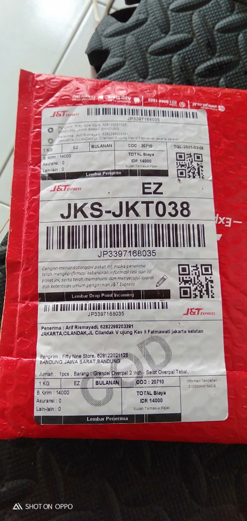 Grendel Overpal 2 Inch - Selot Overpal Tebal