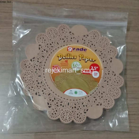 

MURAH!!! Kertas Doilies 7.5" ( Warna Coklat ) Kertas Katakan Toples Kue Merk Grade