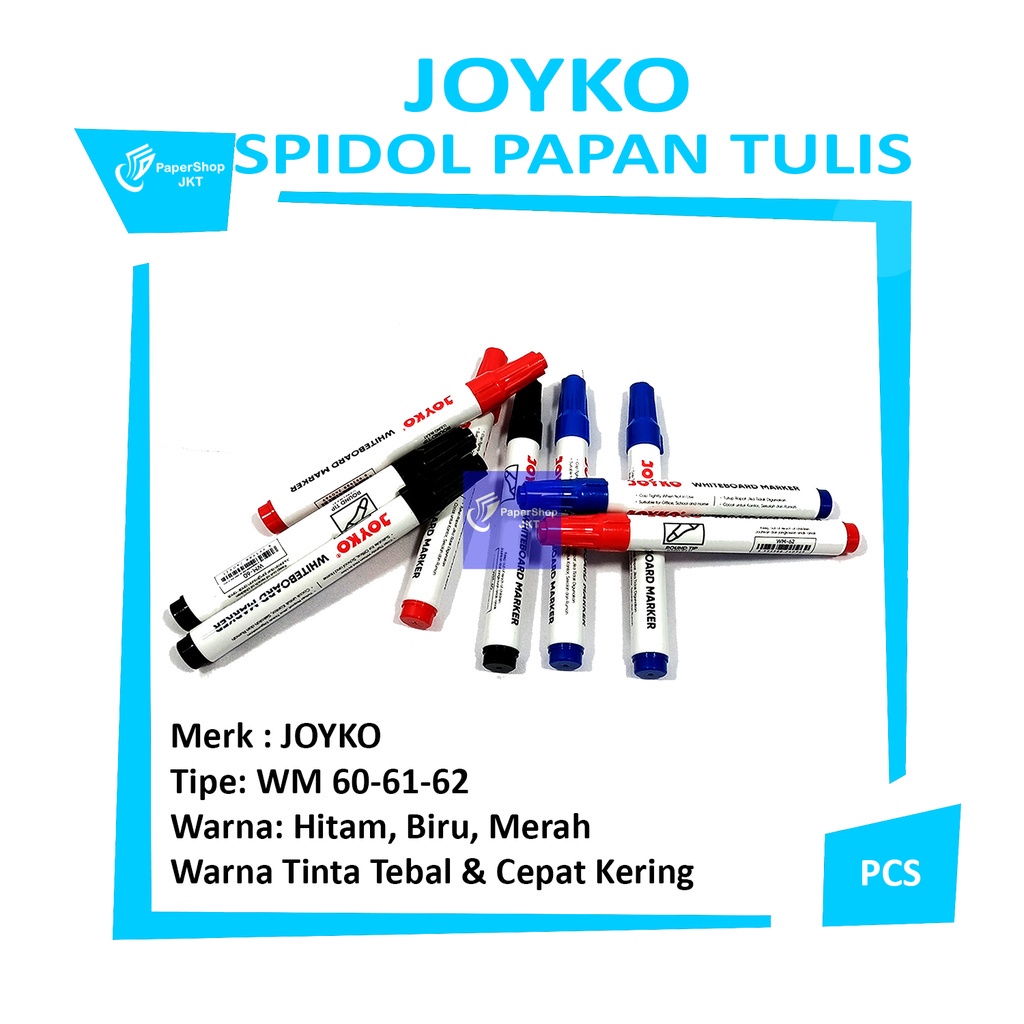 

JOYKO Whiteboard - Spidol Papan Tulis WM-60-61-62 Per Pcs