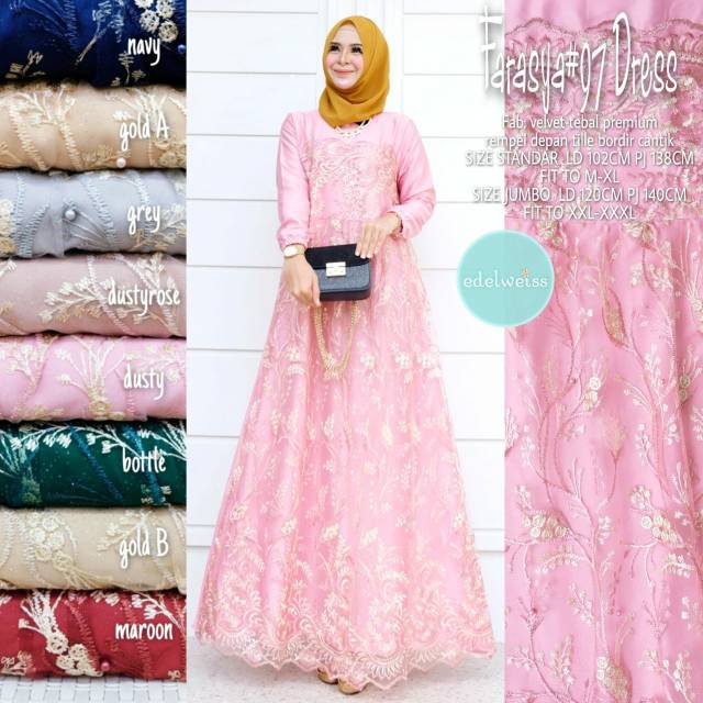 FARASYA #97 DRESS TILE / SELMA MAXY DRESS PESTA MEWAH GAMIS KONDANGAN SUPER JUMBO GAMIS TILLE MODERN