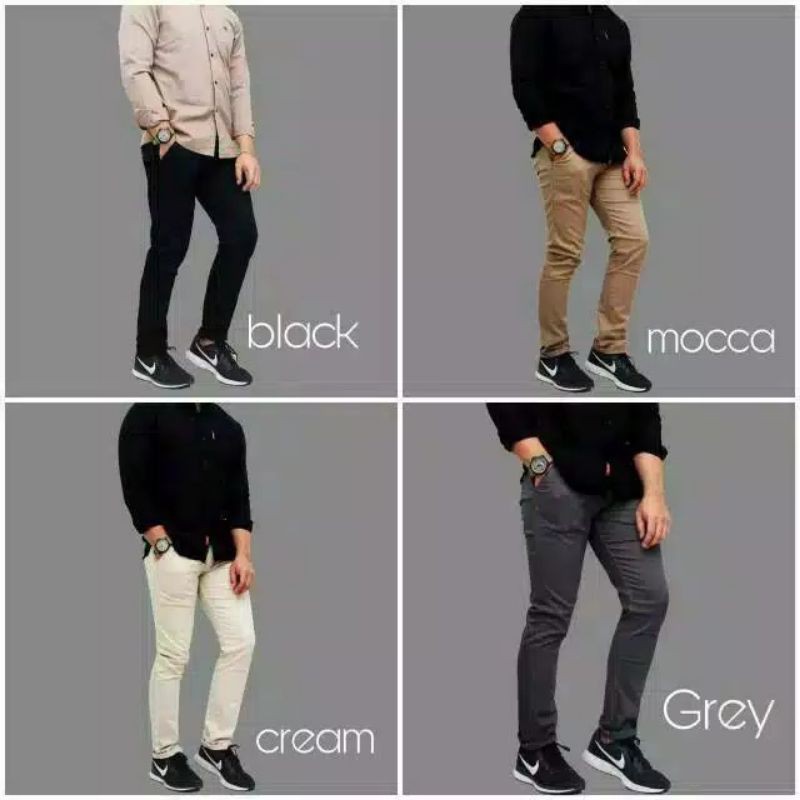 CELANA CHINO PANJANG PRIA BAHAN STRETCH SLIMFIT