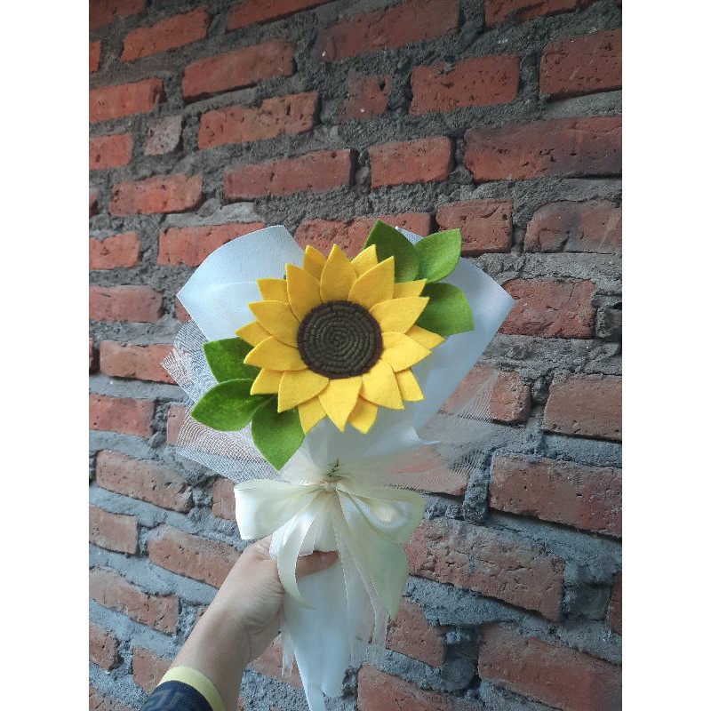 Buket Bunga Flanel | Buket Bunga Matahari Flanel | Felt Flower Bouquet | Sunflower Bouquet