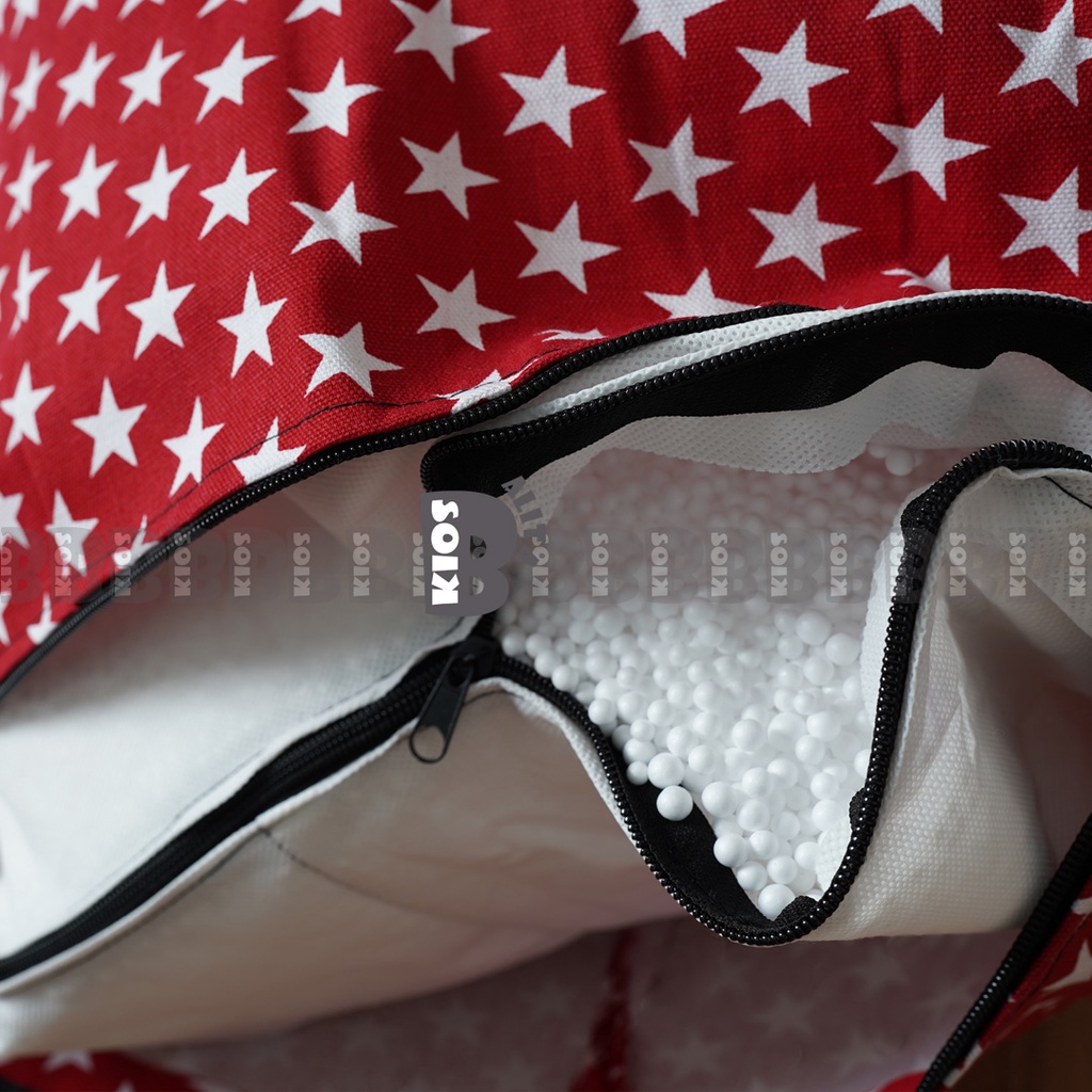 BEAN BAG MOTIF PLUS ISIAN UKURAN MEDIUM / BEANBAG TRIANGLE WATERPROOF DEWASA / SOFA BEAN BAG MURAH