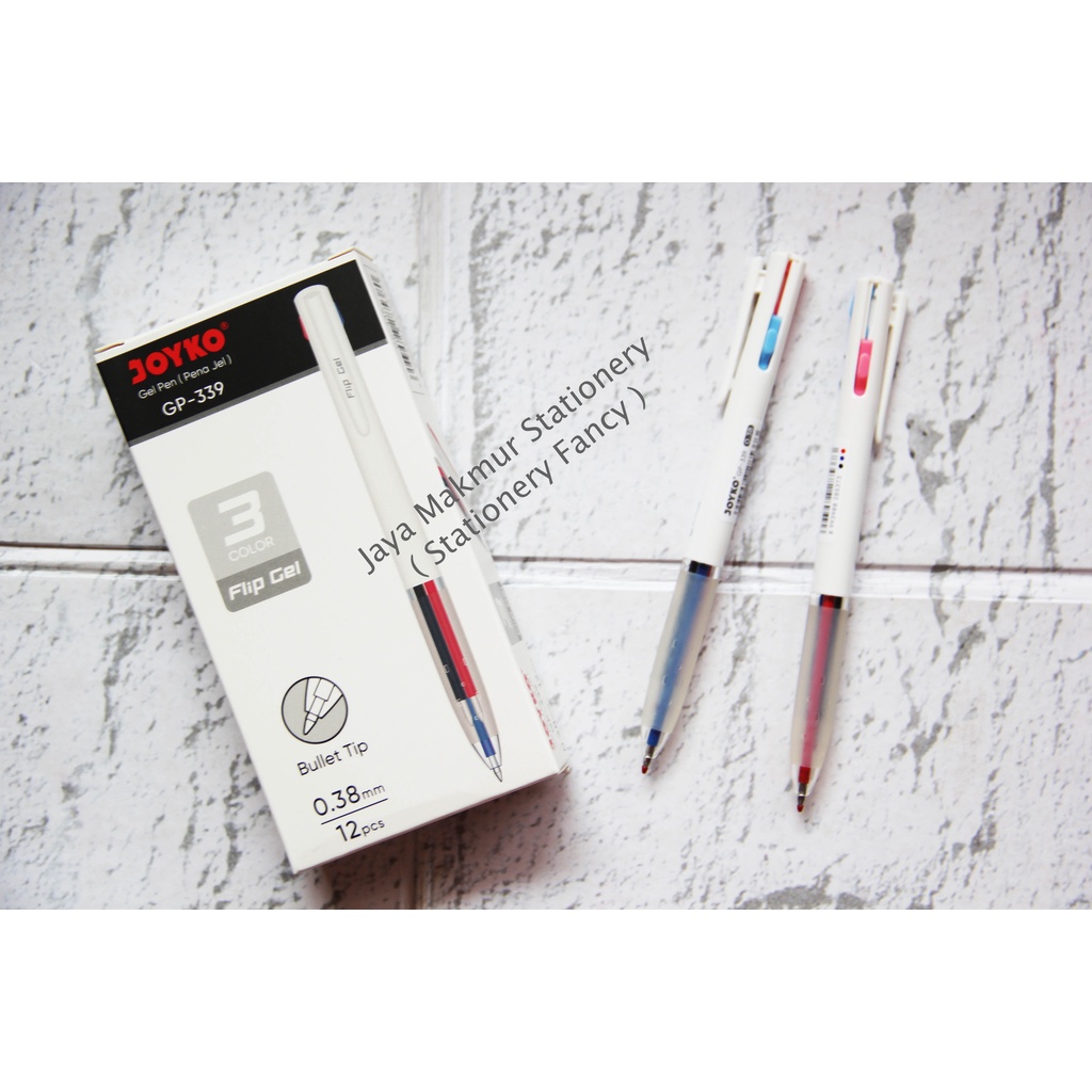 

Pulpen Gel / Gel Pen Joyko Flip Gel GP-339 (3 Warna) 0.38 mm