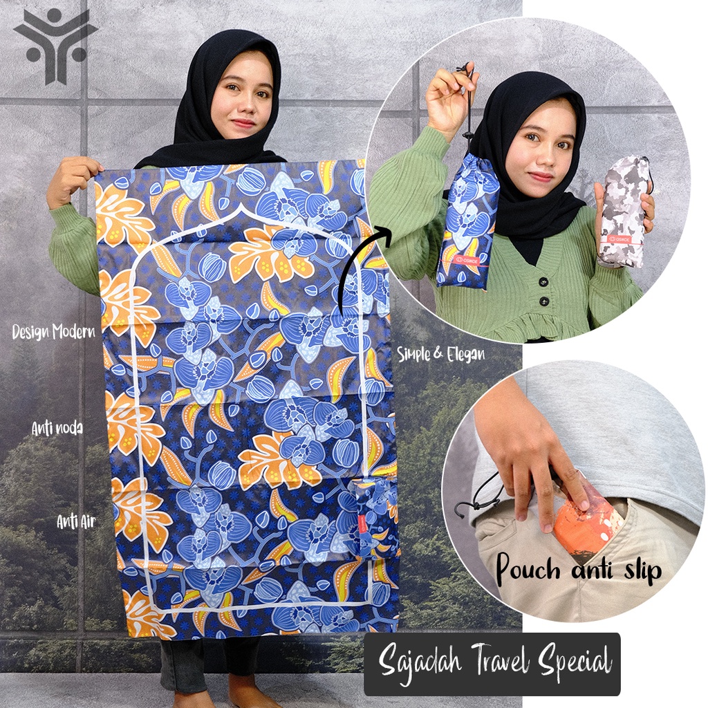 Sajadah Saku Travelling Premium Waterproof Anti Corona Motif Dewasa Pria Wanita Digital Printing Desain Custom