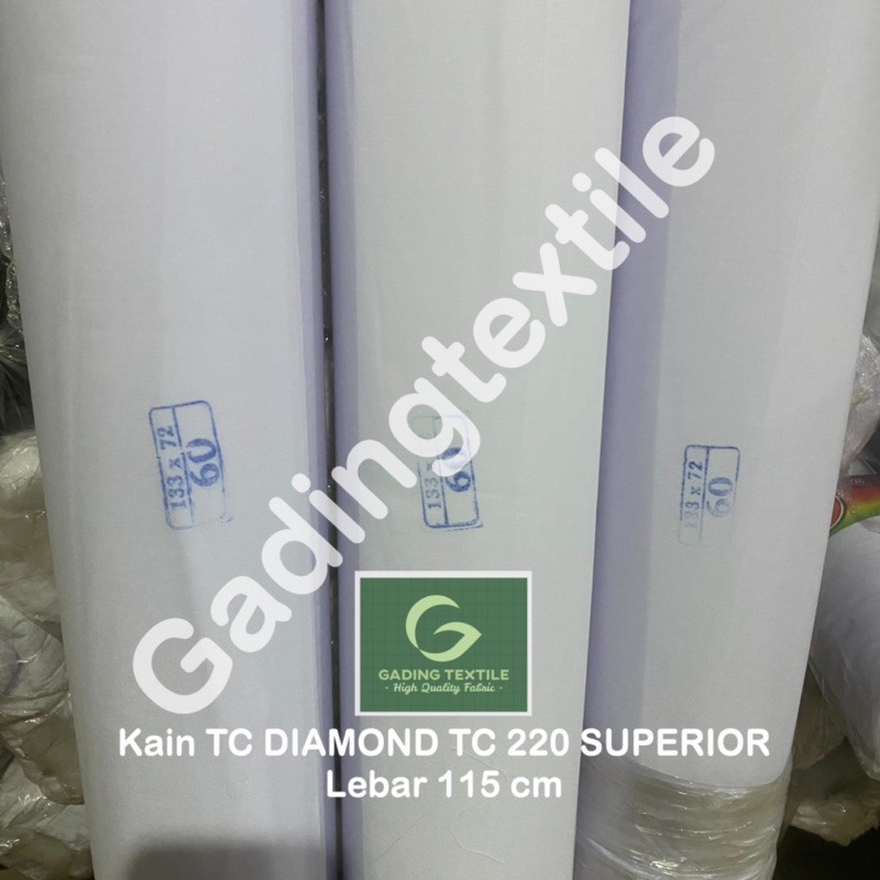 ( per setengah meter ) Kain katun jepang putih TC 220 DIAMOND SUPERIOR meteran lebar 115 cm bahan baju kemeja hem seragam sekolah sd smp sma kerja dinas gamis koko ihram ihrom putih spanduk lukis pecel lele sablon mori kafan kerudung krudung jilbab hijab