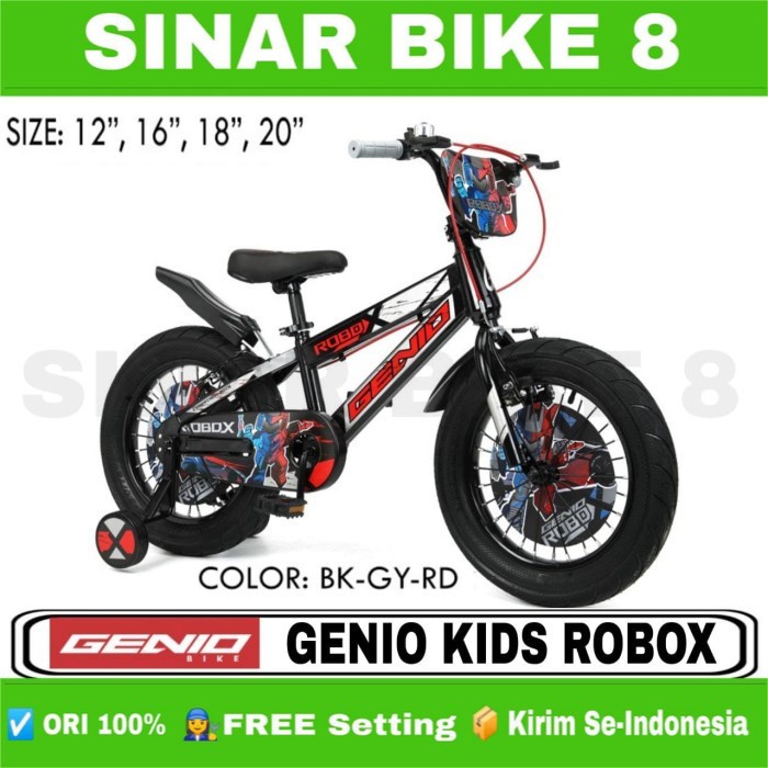 Sepeda Anak Laki BMX GENIO KIDS ROBOX Ukuran 12&quot; 16&quot; 18&quot; dan 20 Inch