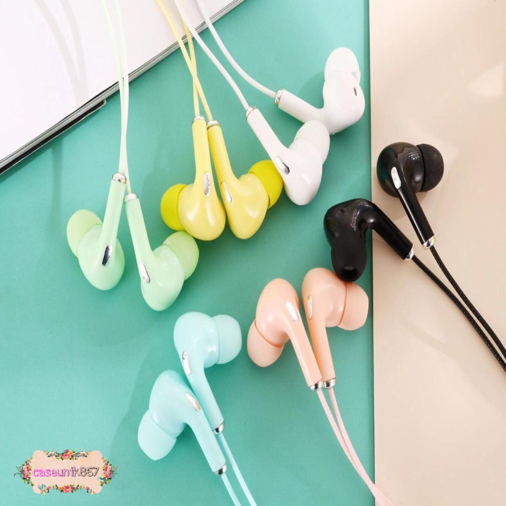 BM024 HEADSET HANDSFREE Hf earphone U28 MACARON MATE COLOR HIFI EXTRA BASS CS1138