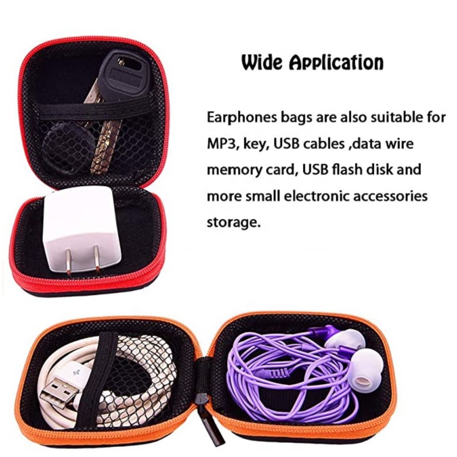 PA Travel Pouch Dompet Persegi Case Organizer Tempat Headset Koin Kunci Kotak Penyimpanan Charger Mini Serbaguna SS184