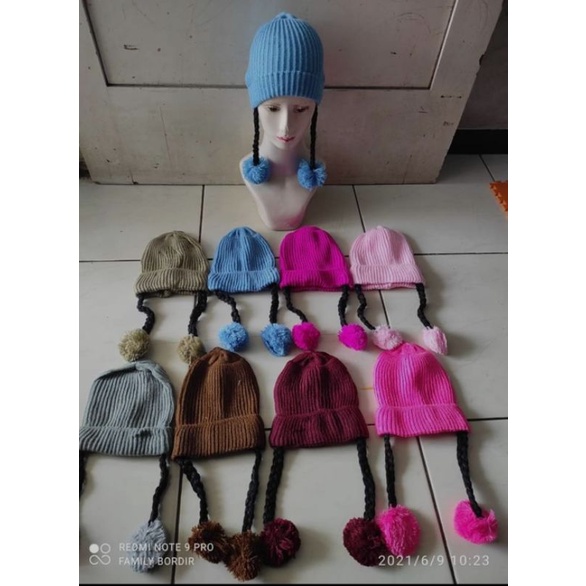 kupluk custom bordir nama anak model kepang