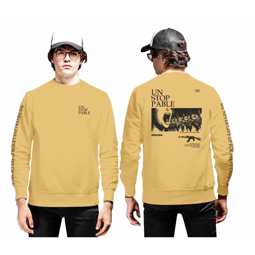 NINETY NINE 2 - CREWNECK SWEATER BLACK &amp; CREAM