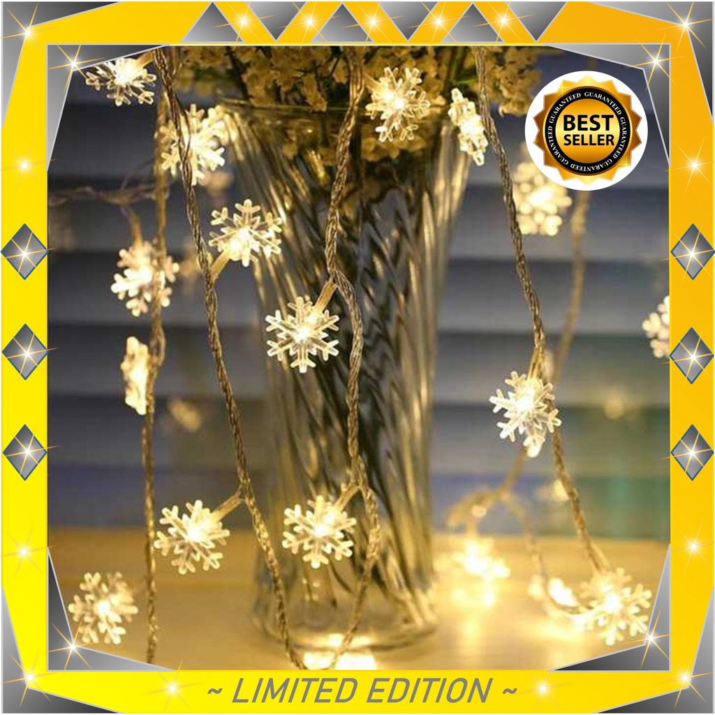 Lampu Hias Snowflake Christmas 20 LED hiasan hias dinding warna led led dinding 3d plafon warni lampu hias outdoor lampu gantung mewah ruang tamu teras rumah hiasan tirai dekorasi kamar 3d baterai akrilik aquarium pvc cafe teras rumah minimalis h4 HH-002