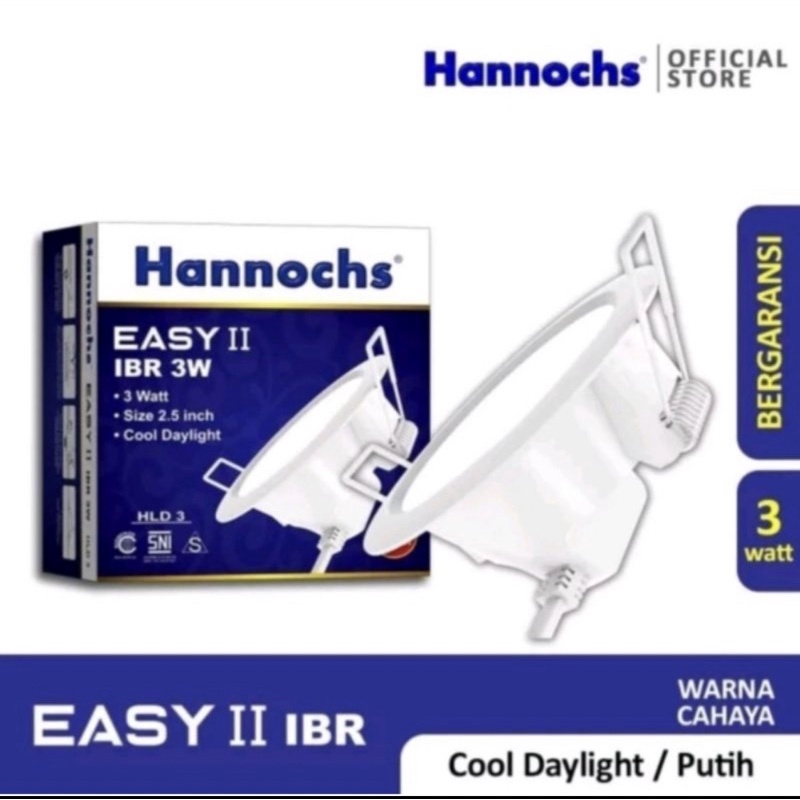 panel led hannoch 3 watt putih
